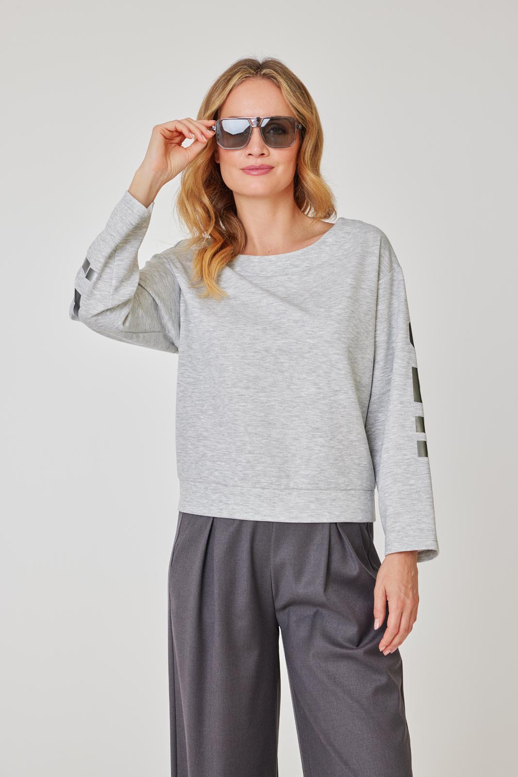 ein-st-ck-vom-gl-ck-yes-sweatshirt-rmelprint-grau-sweater image 2
