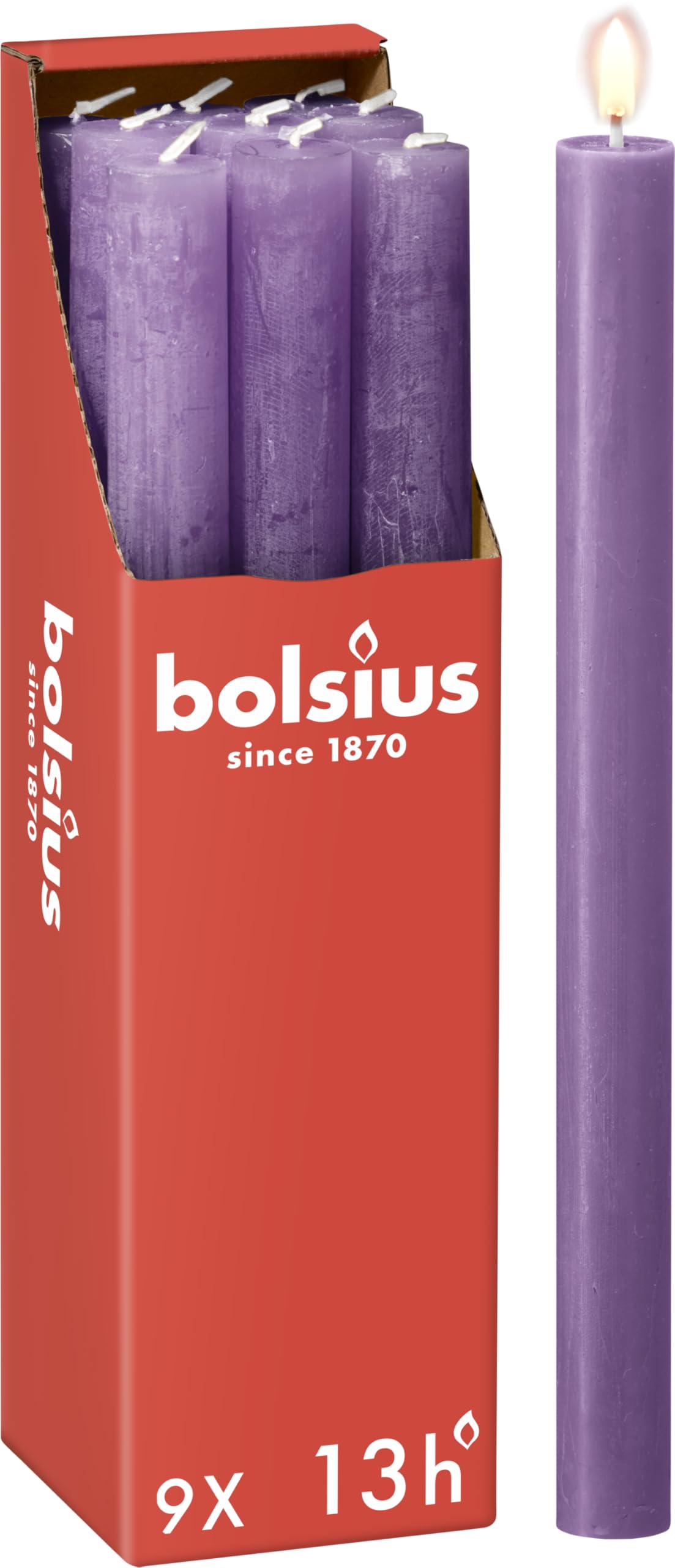 bolsius-rustik-stabkerzen-lila-9-st-ck-27cm-13h image 1