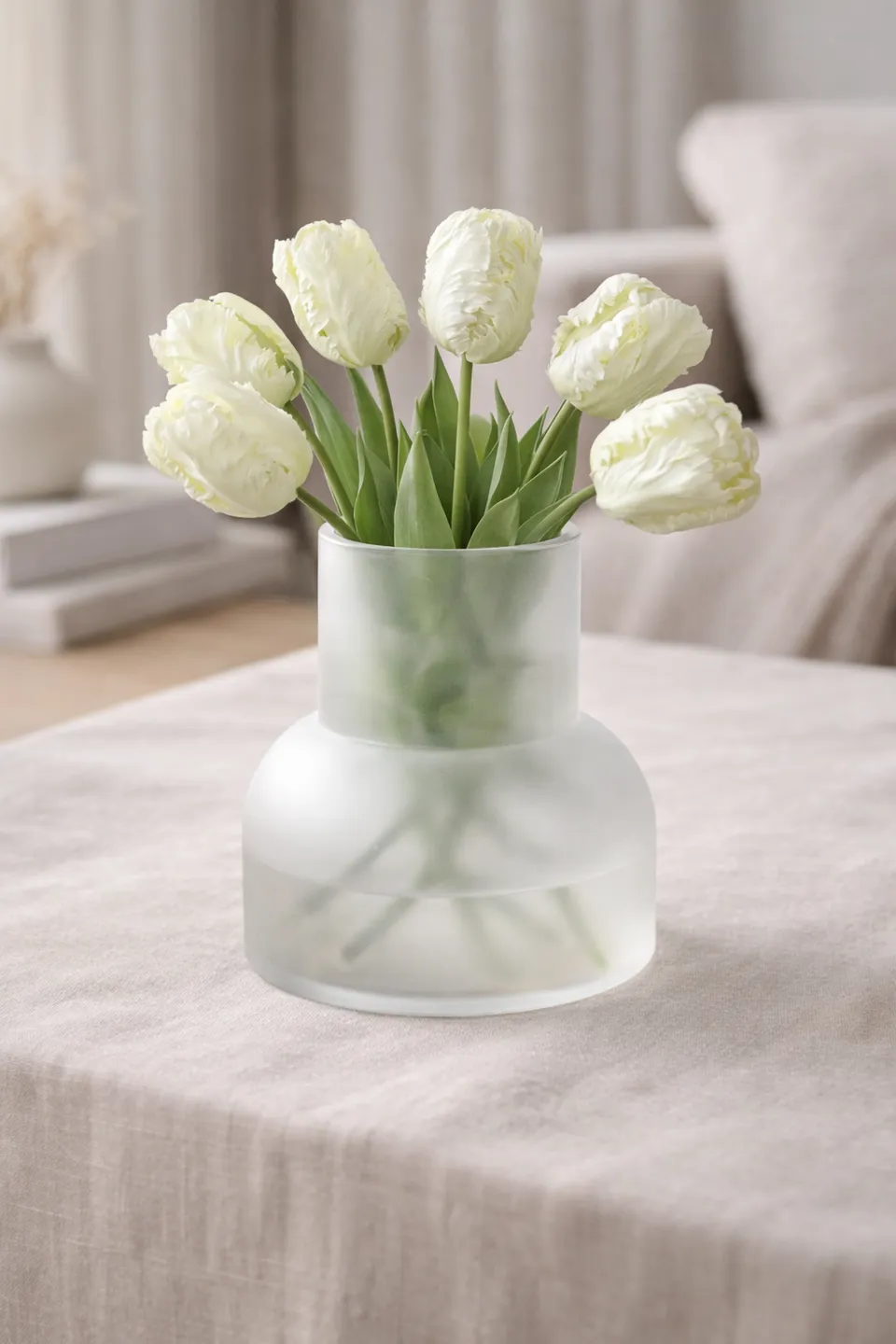 ein-st-ck-vom-gl-ck-glasschale-mit-fu-20-5-cm-vase-wei-satiniert image 1
