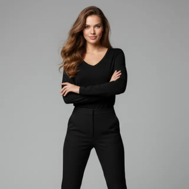 hailys-langarmshirt-v-ausschnitt-schwarz-modal-basic image 1