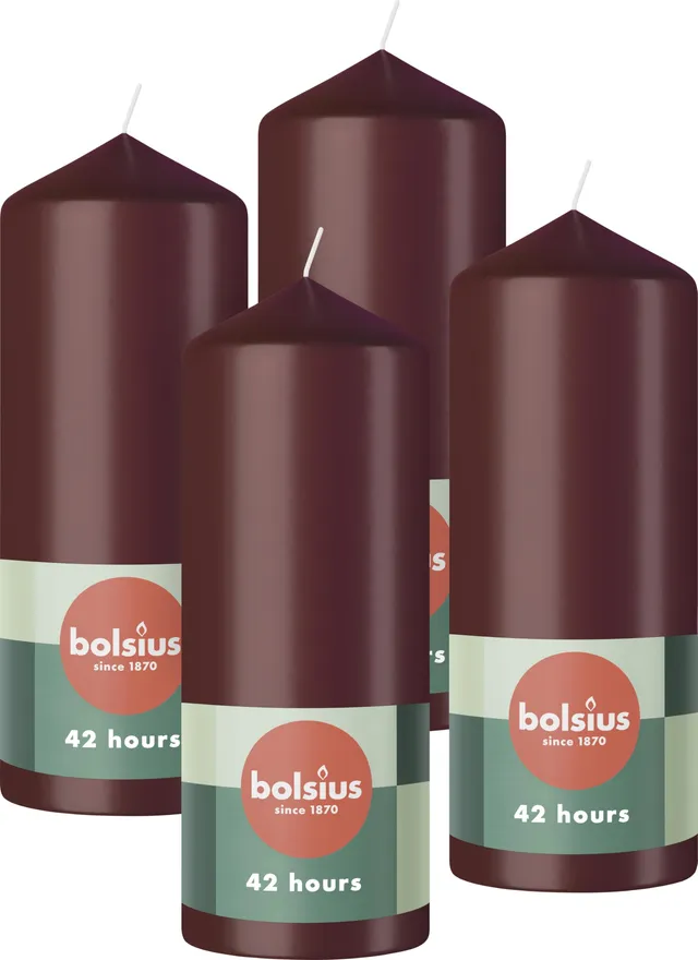bolsius-essentials-stumpenkerzen-velvet-red-15x6cm-4-st-ck image 1