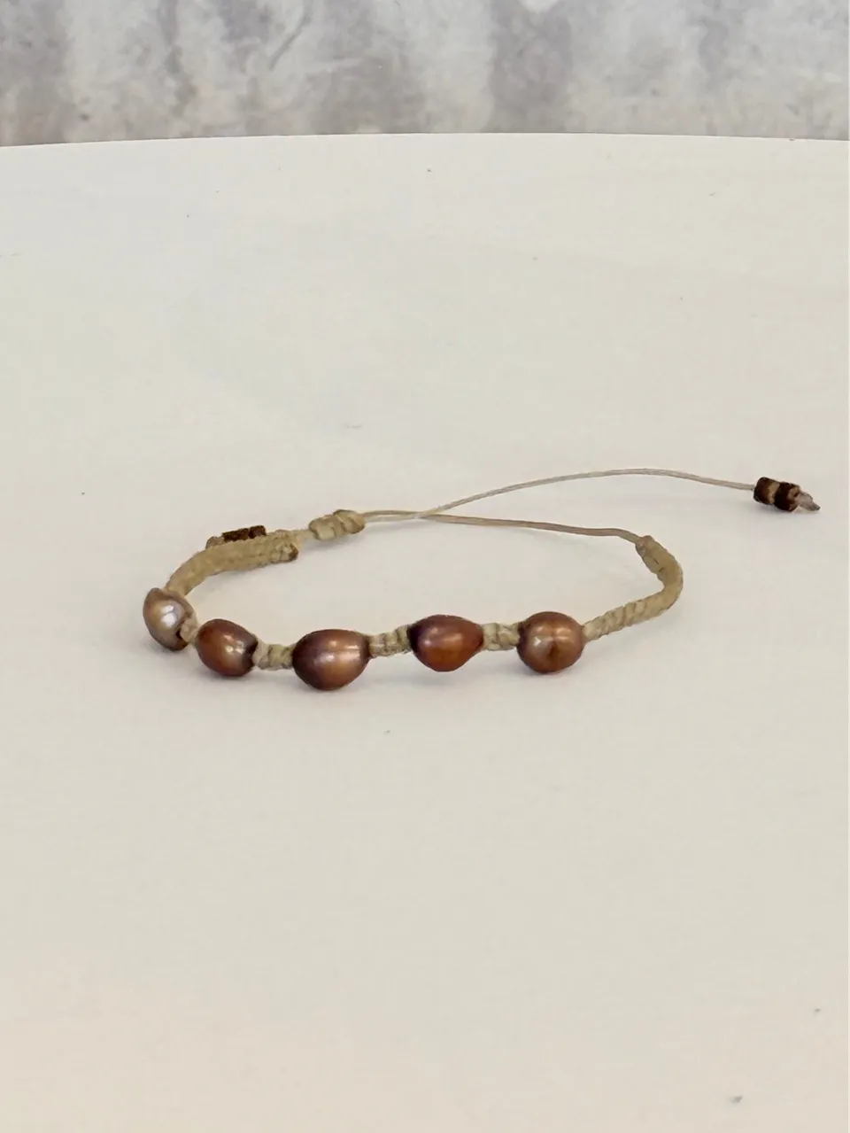 ein-st-ck-vom-gl-ck-perlenarmband-zuchtperlen-braun-boho image 1