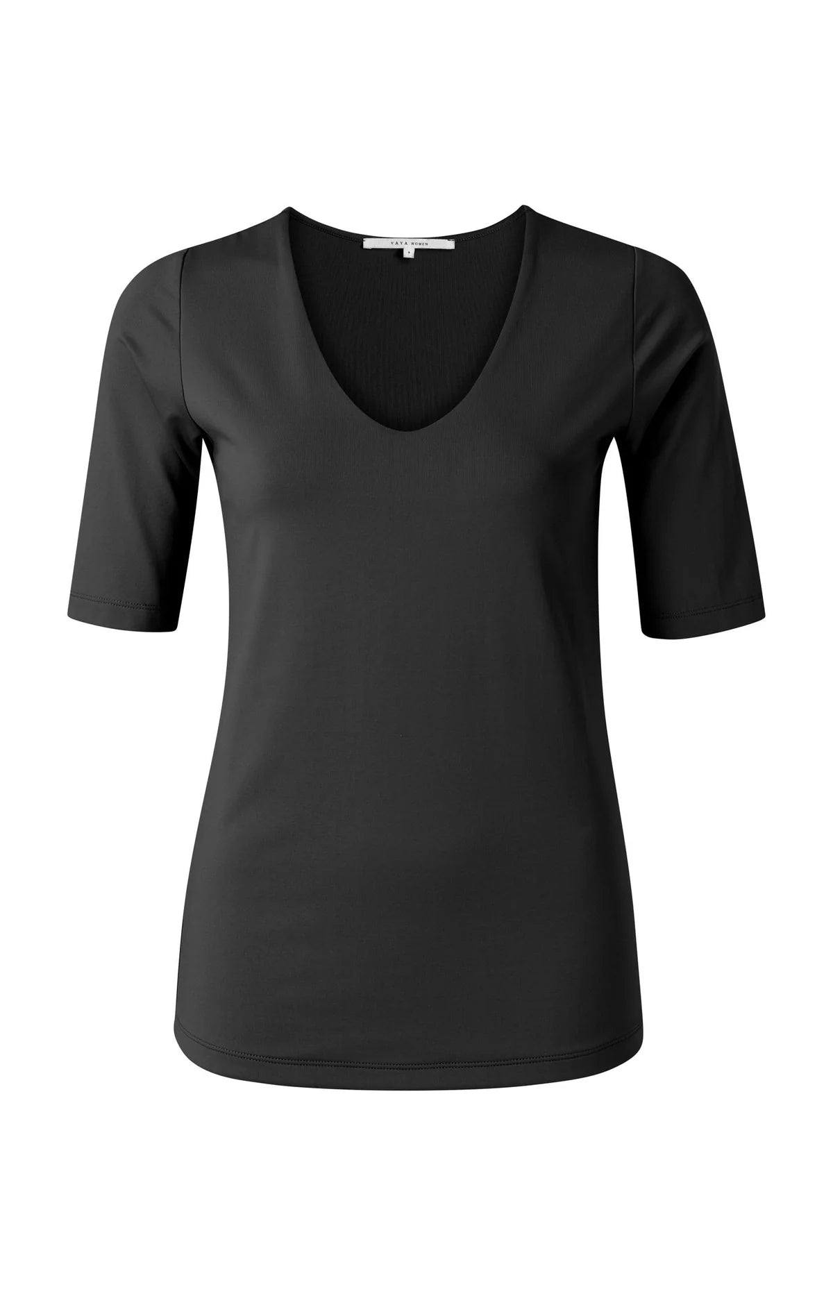 yaya-basic-t-shirt-v-ausschnitt-schwarz-gr-xxs-xl image 3
