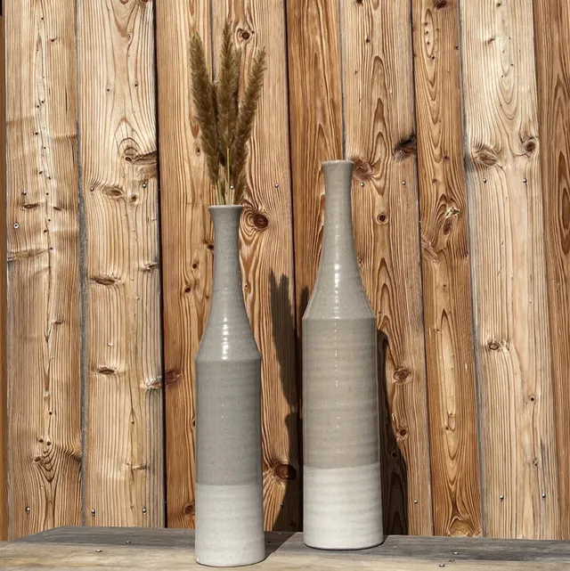 milas-vase-keramik-grau-sand-flaschenform-51-69-cm image 1