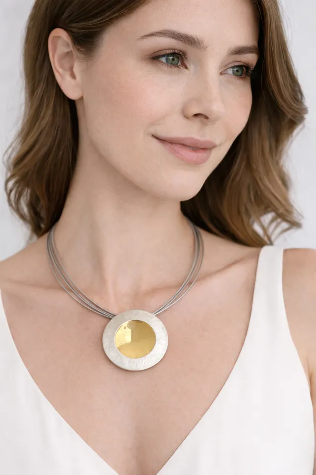ein-st-ck-vom-gl-ck-schmuck-halskette-silber-gold-amulett-unikat image 1