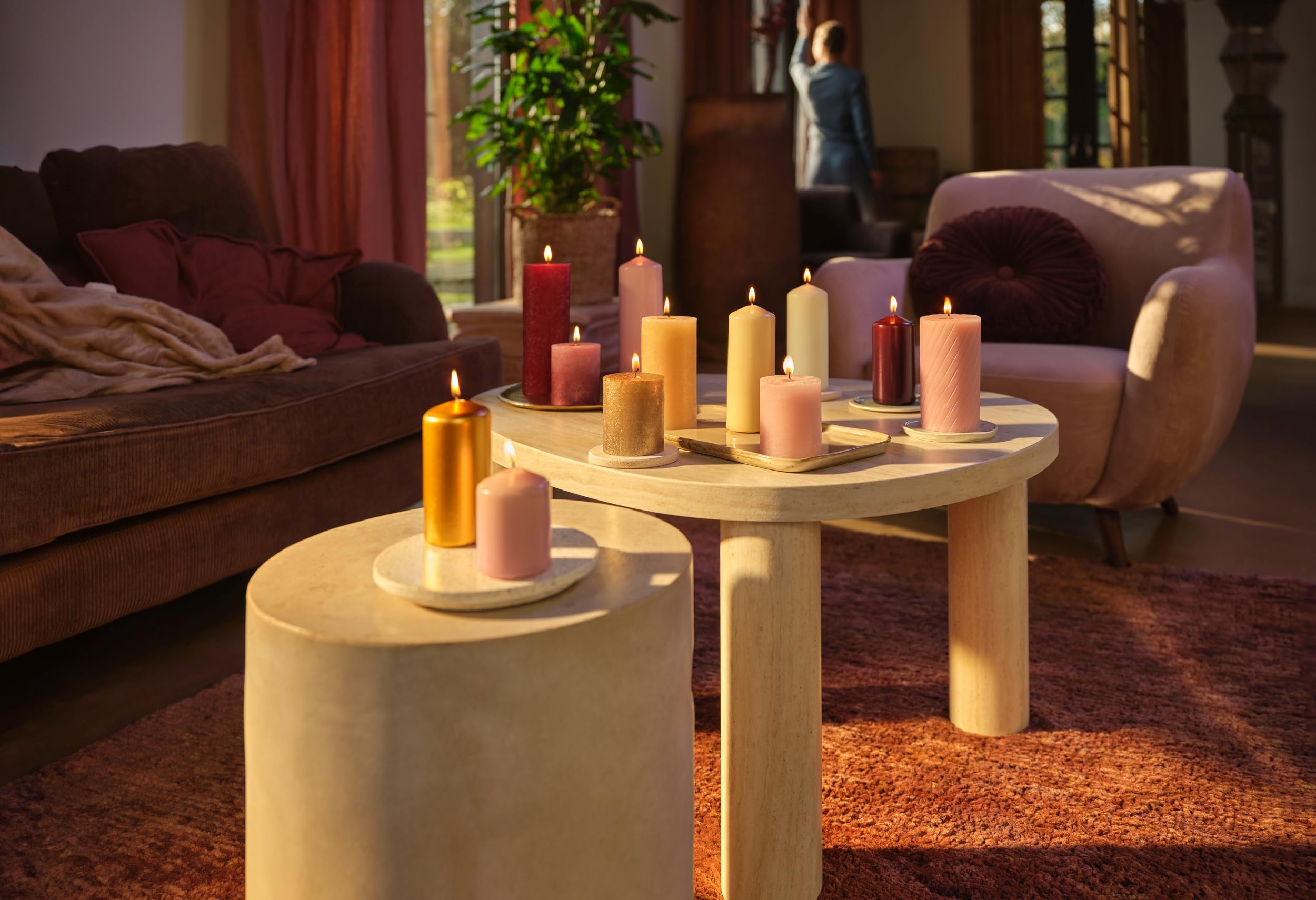 bolsius-rustik-stumpenkerze-hellrosa-4er-13cm-geriffelt image 3