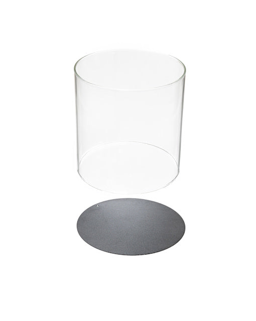 ein-st-ck-vom-gl-ck-glaszylinder-windlichtaufsatz-metallteller image 1