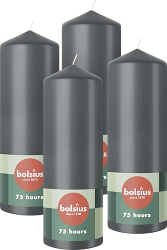 bolsius-essentials-stumpenkerzen-anthrazit-4-st-ck-20x7cm-75h image 2