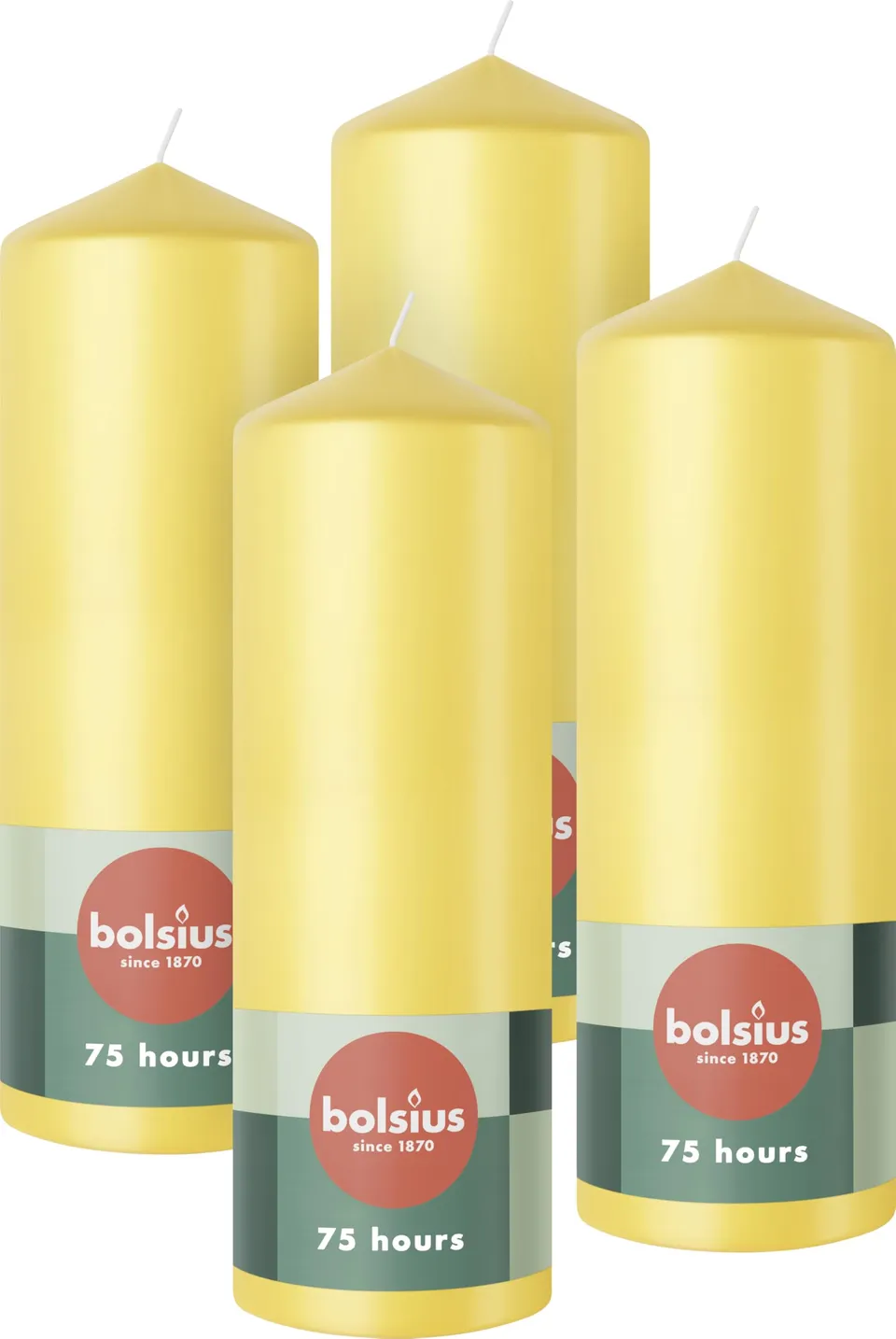 bolsius-essentials-stumpenkerzen-gelb-20x7-cm-4er-sunny-yellow image 1