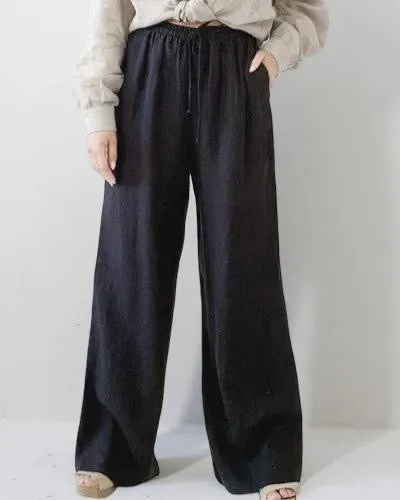 bypias-saint-tropez-leinenhose-schwarz-lang-100-leinen image 1