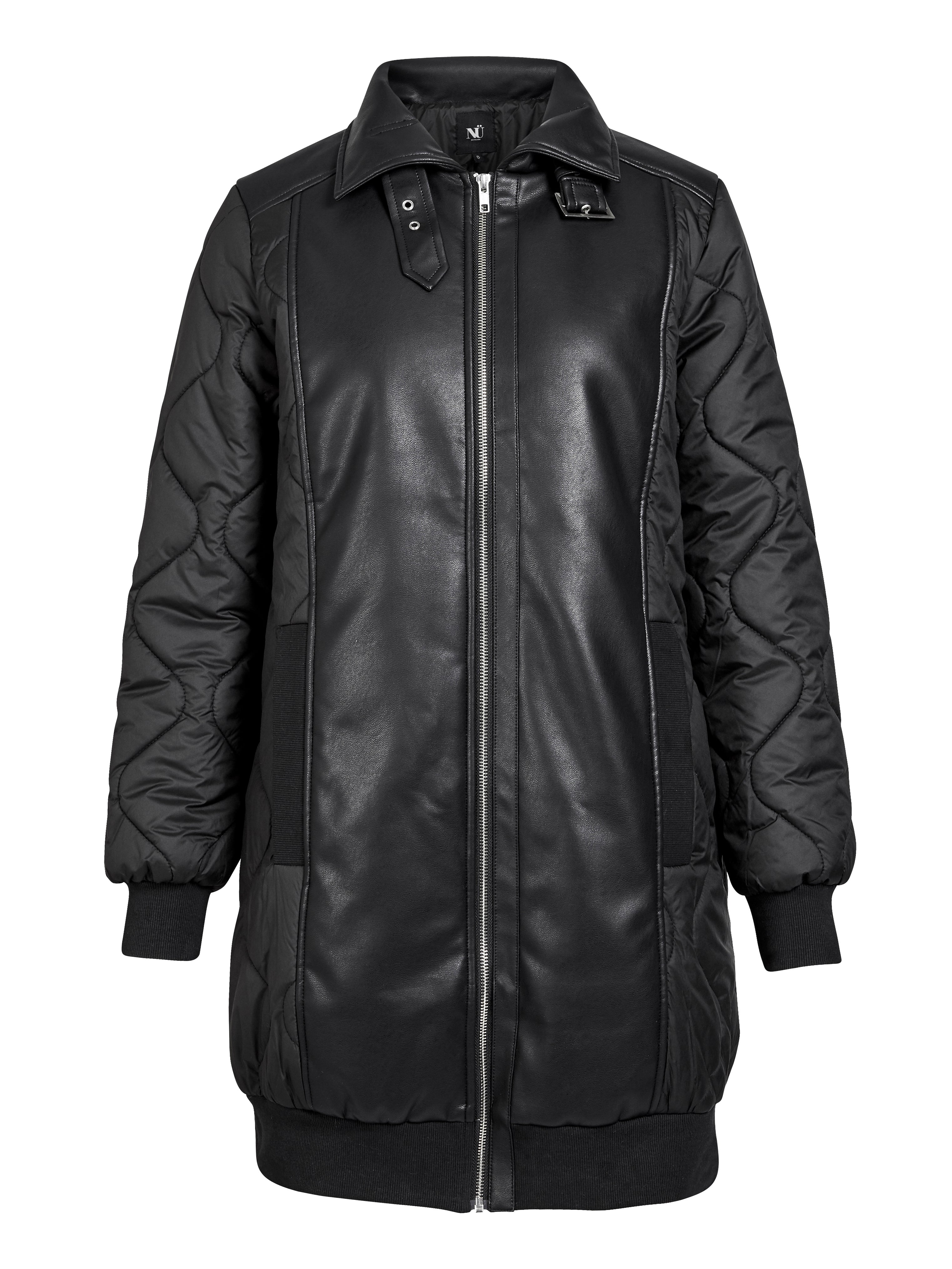 n-denmark-arisa-steppmantel-damen-schwarz-kunstleder-gr-xs-m image 2