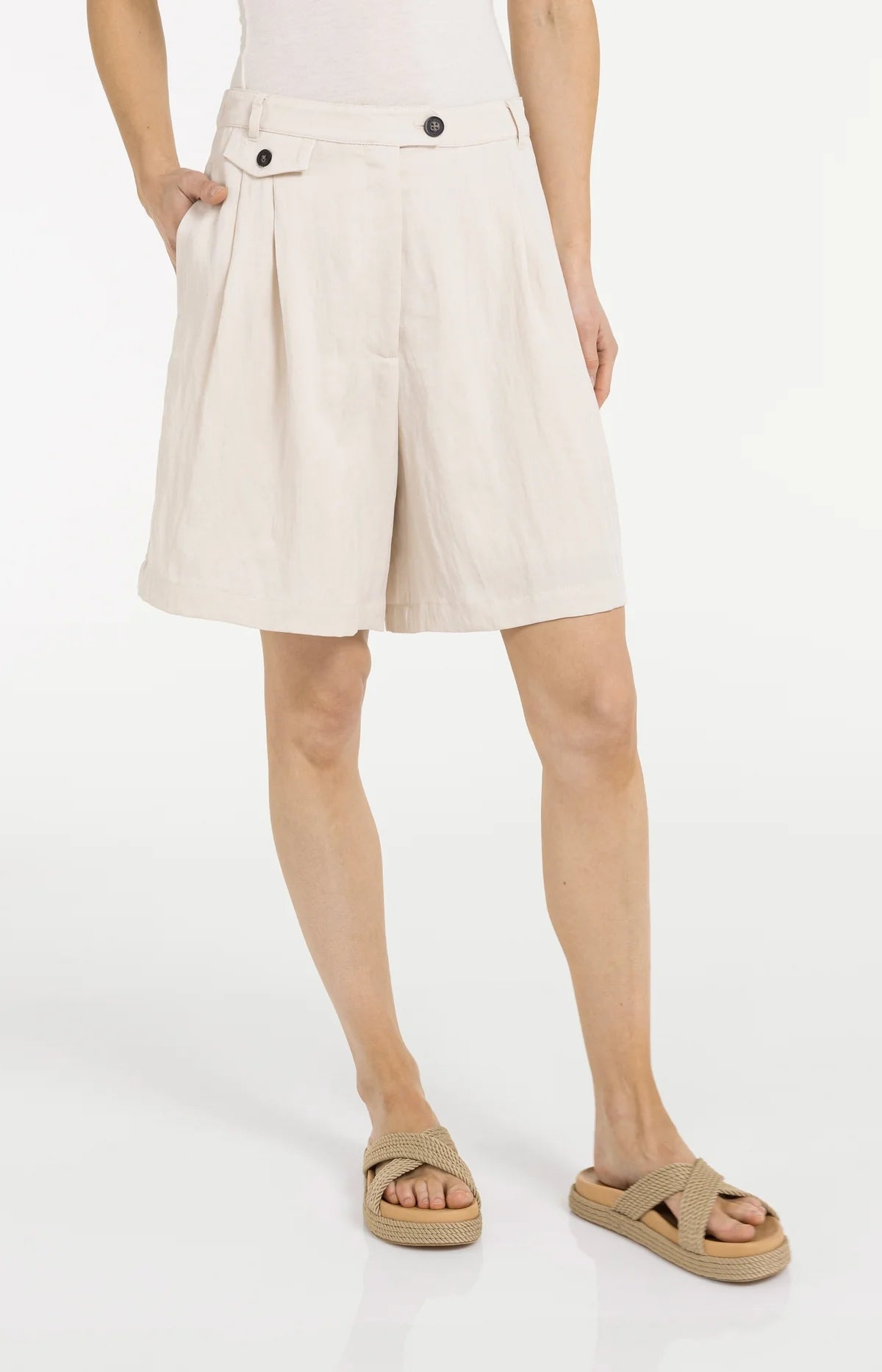 yaya-bermudashorts-bundfalten-shorts-creme-36 image 3