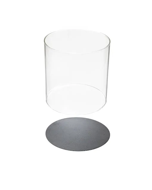 ein-st-ck-vom-gl-ck-glaszylinder-windlichtaufsatz-metallteller image 1