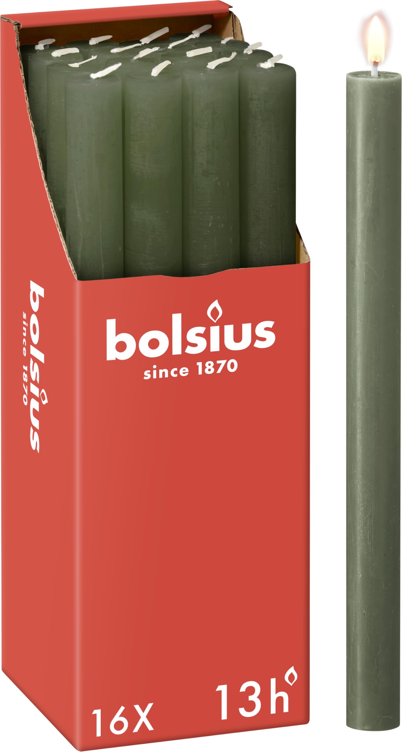 bolsius-rustik-stabkerzen-olivgr-n-27-cm-16-st-ck image 1