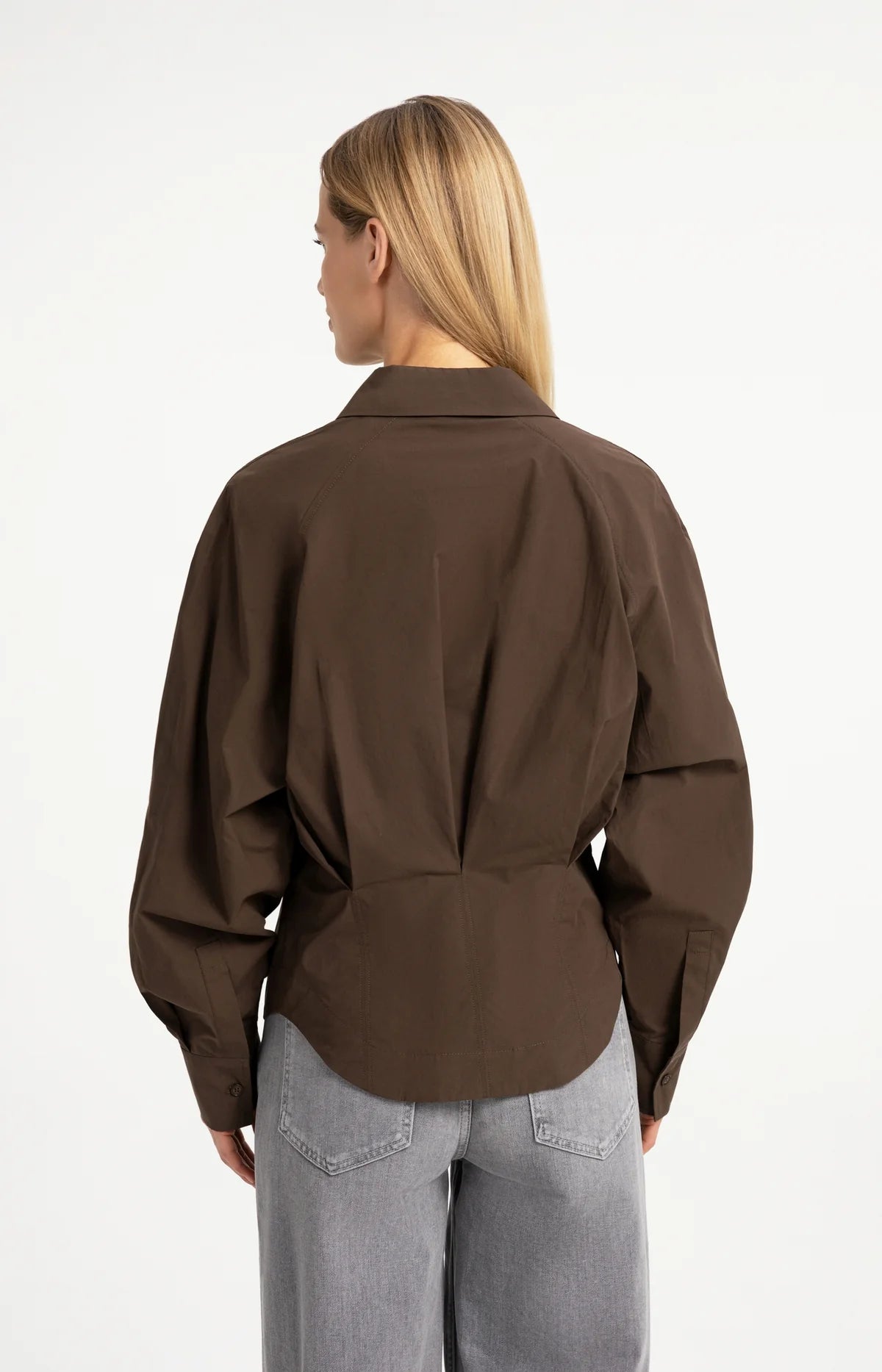 yaya-bluse-tailliert-braun-mit-raffungen-gr-e-36-40 image 2