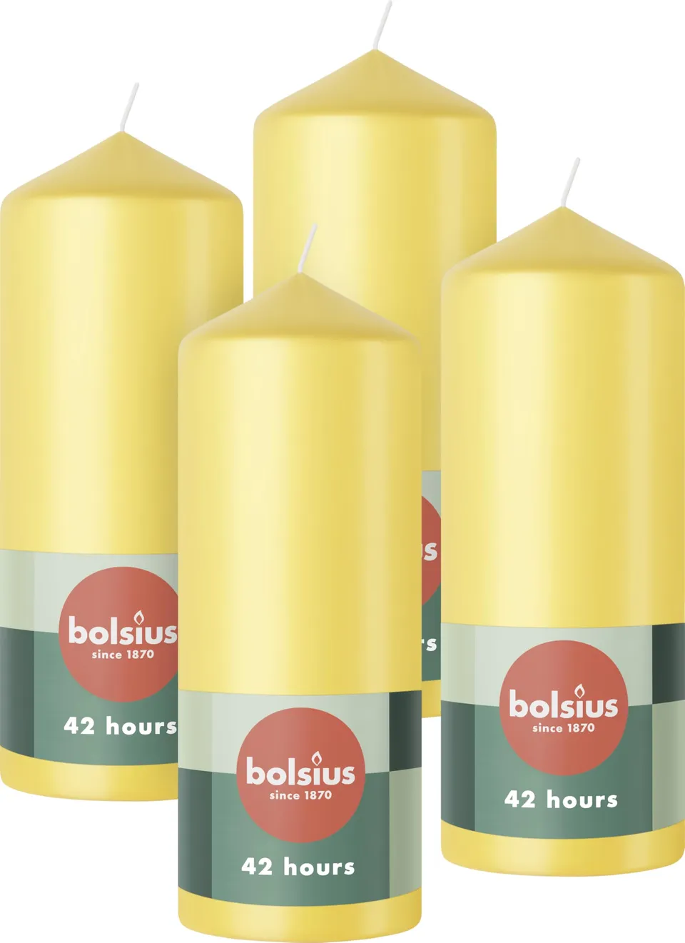 bolsius-essentials-stumpenkerzen-gelb-4-st-ck-15x6-cm-42h image 1