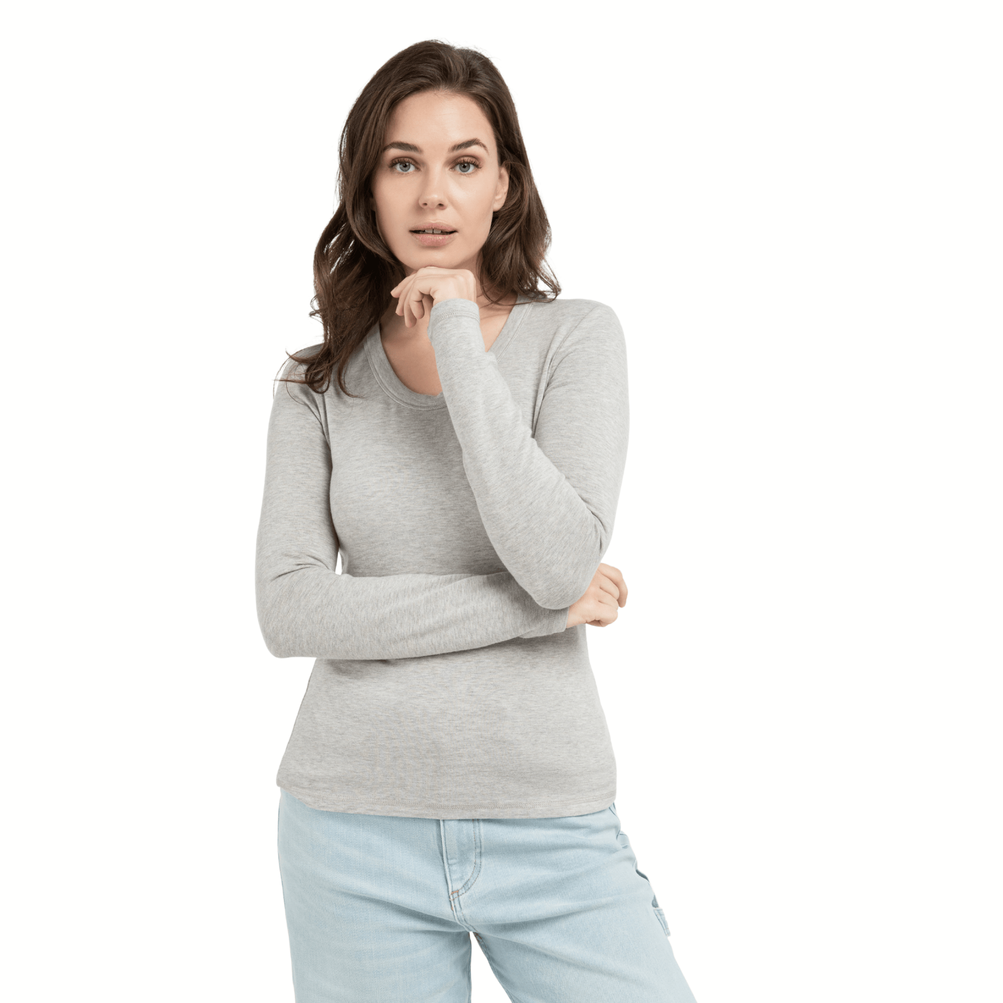 yaya-langarmshirt-grau-meliert-rundhals-basic-xs-xl image 3