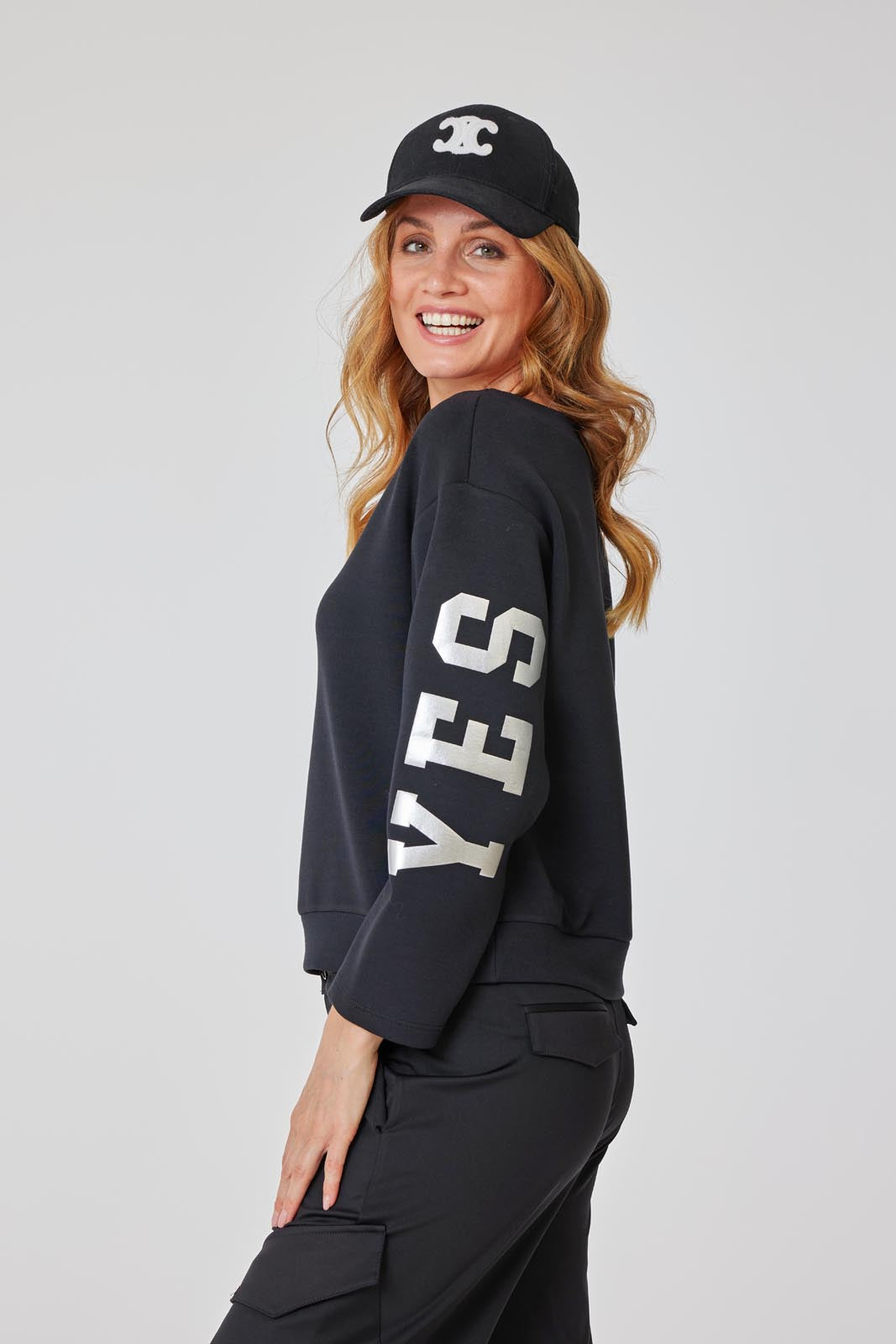 yes-sweatshirt-rmelprint-sweater-schwarz-36-38 image 3