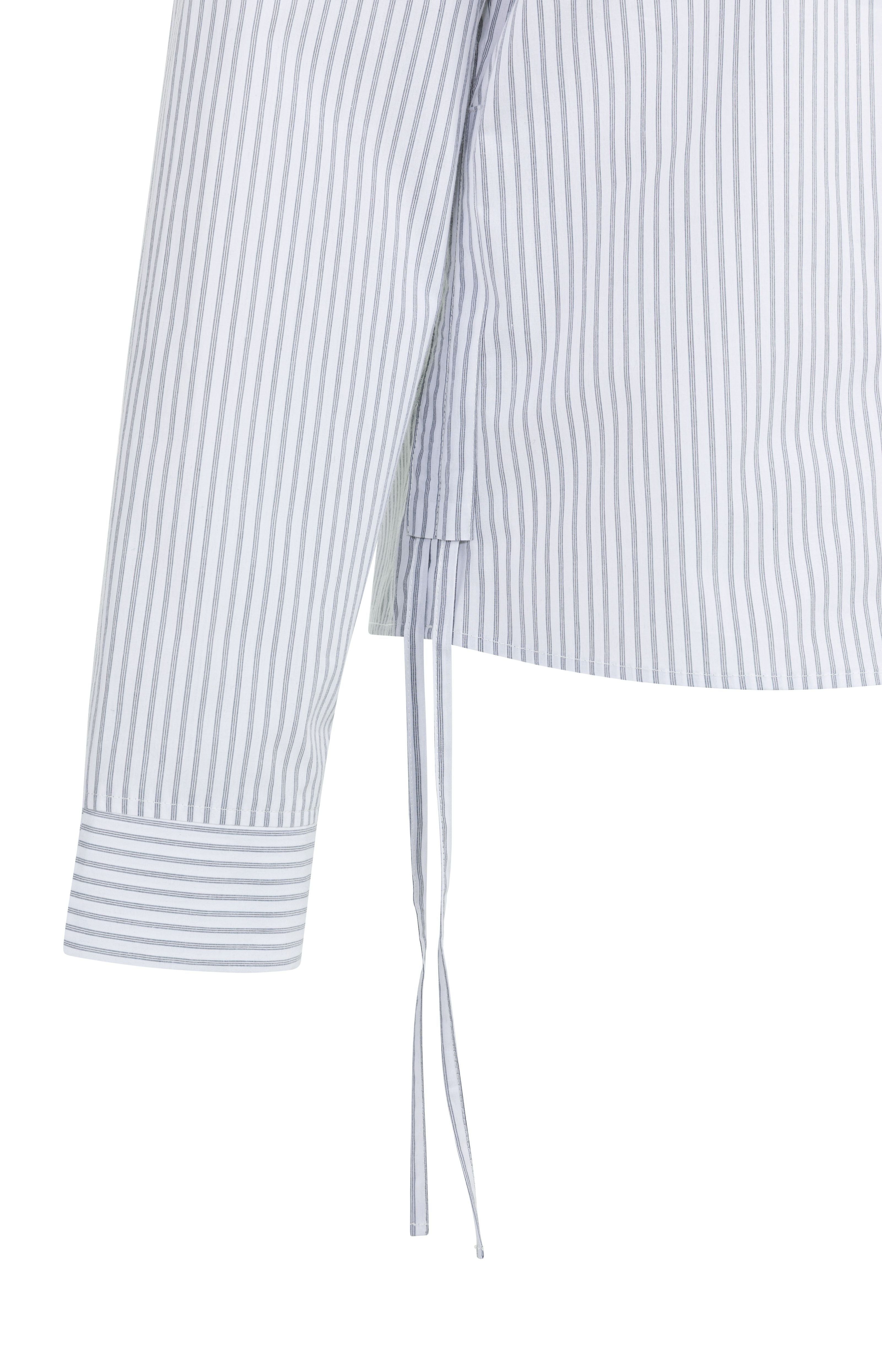 yaya-iron-grey-bluse-gestreift-blaugrau-mit-kordelzug image 8