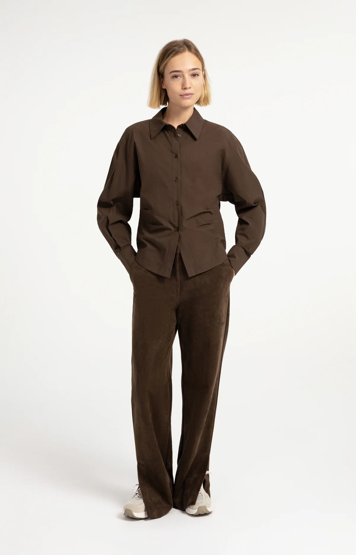 yaya-bluse-tailliert-braun-mit-raffungen-gr-e-36-40 image 4