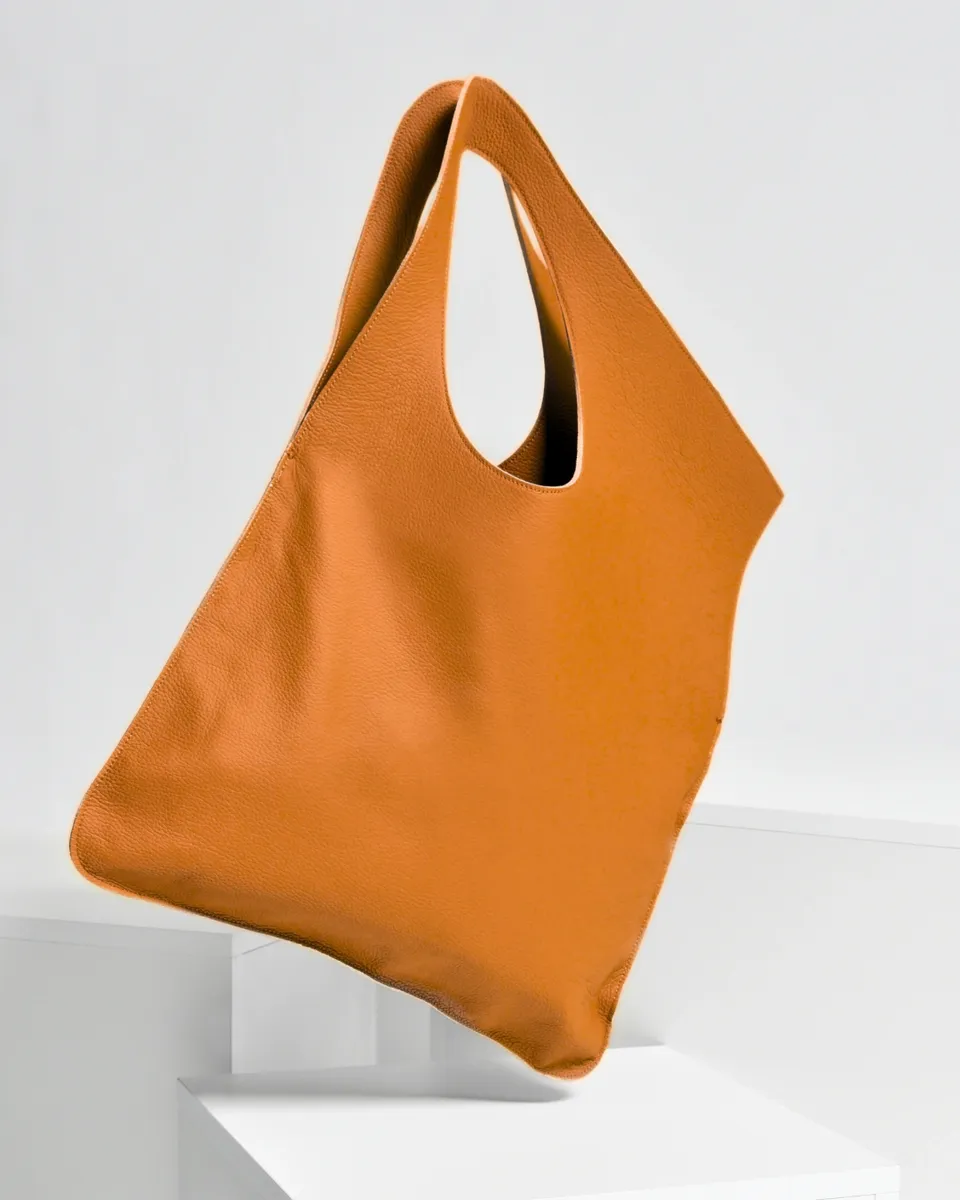aakasha-roma-handtasche-echtleder-quadratisch-caramel image 1