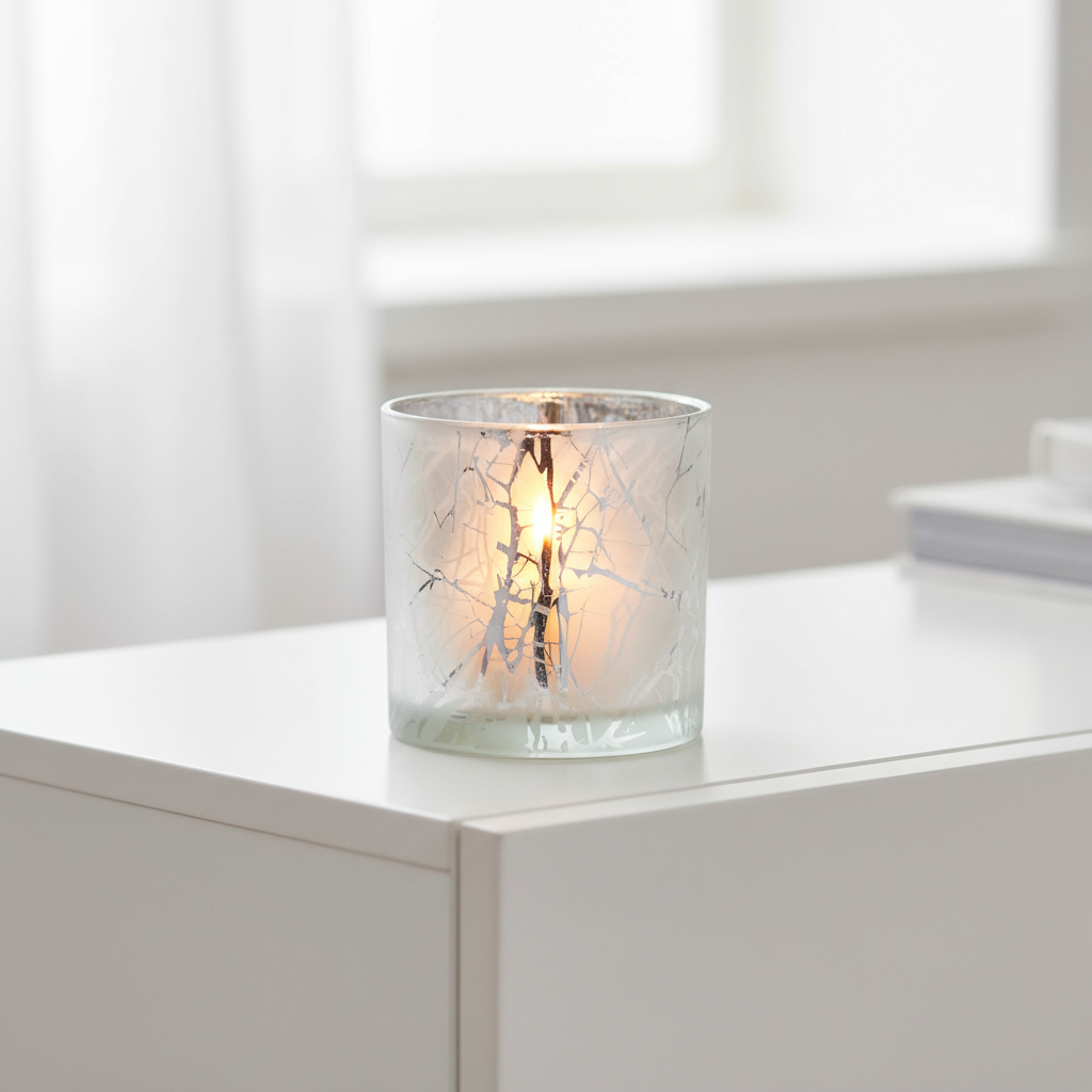 ein-st-ck-vom-gl-ck-glas-windlicht-silber-geeist-12-cm image 1