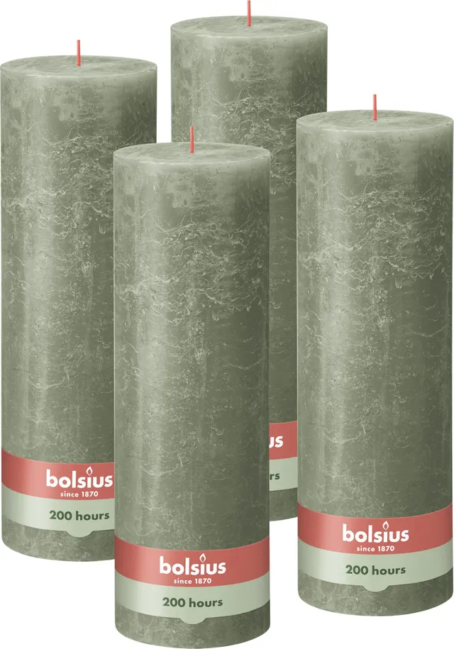 bolsius-rustik-stumpenkerze-xxl-gr-n-30x10-cm-4er-set image 1