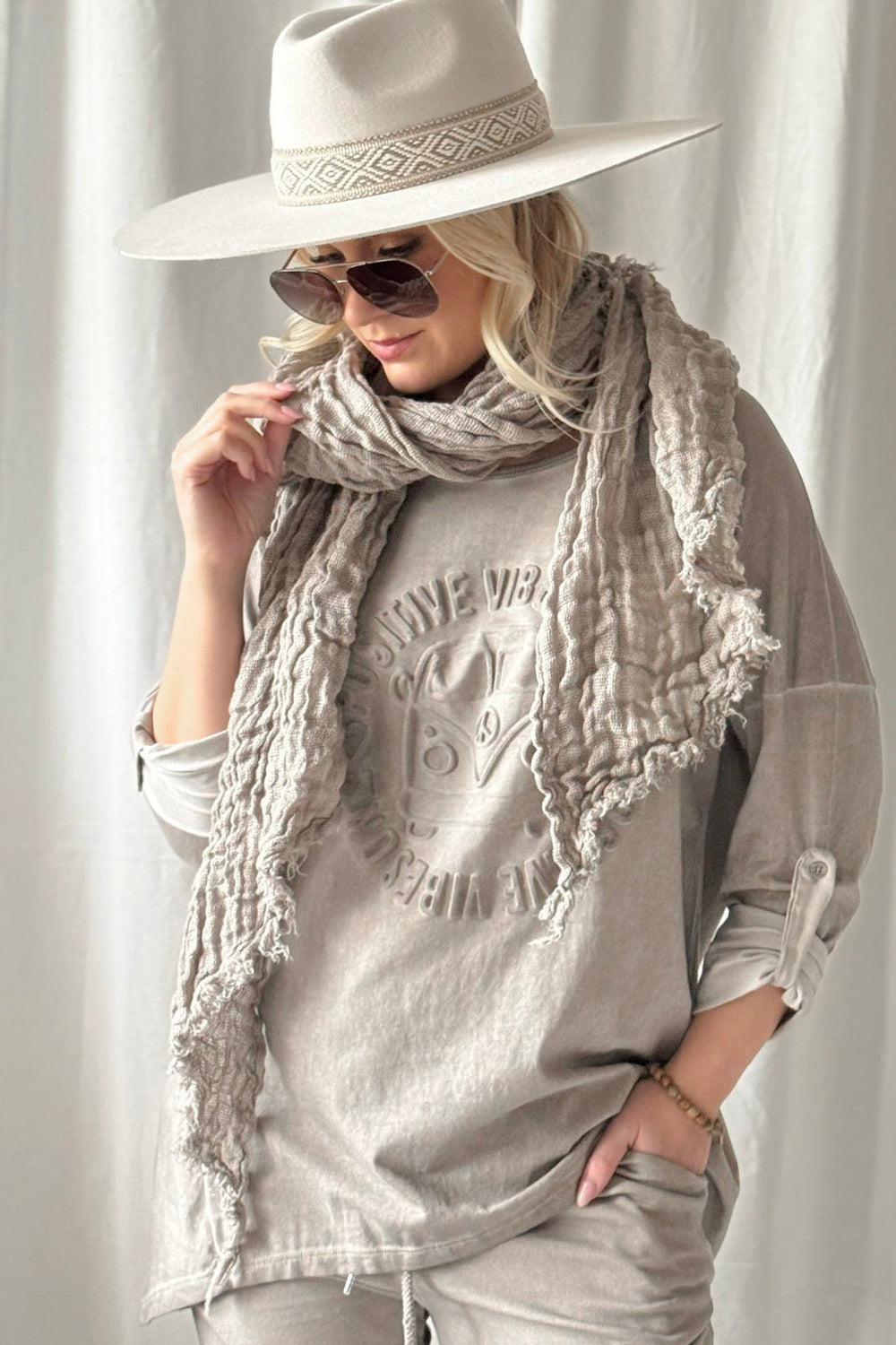 bypias-bohemian-longshirt-taupe-print-vintage-wash image 2