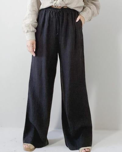 bypias-saint-tropez-leinenhose-schwarz-lang-100-leinen image 1