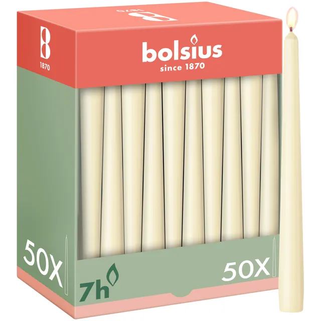 bolsius-essentials-spitzkerzen-elfenbein-24-5cm-50stk image 1