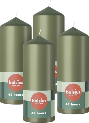 bolsius-essentials-stumpenkerzen-fresh-olive-gr-n-4-st-ck-15x6-cm image 6
