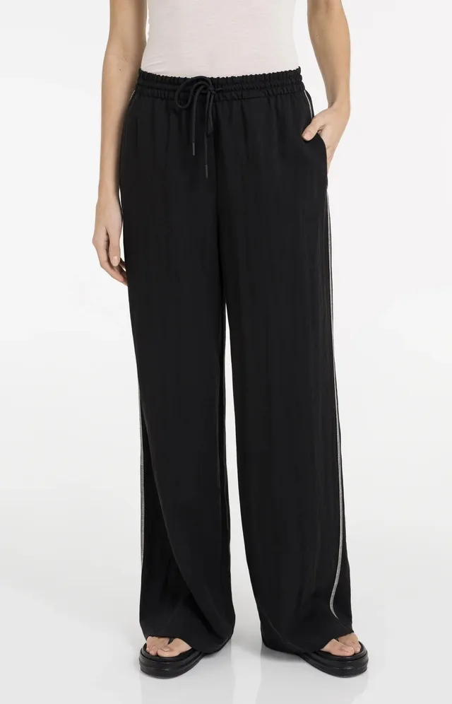 yaya-wide-leg-hose-kontrastn-hte-schwarz-weites-bein image 1