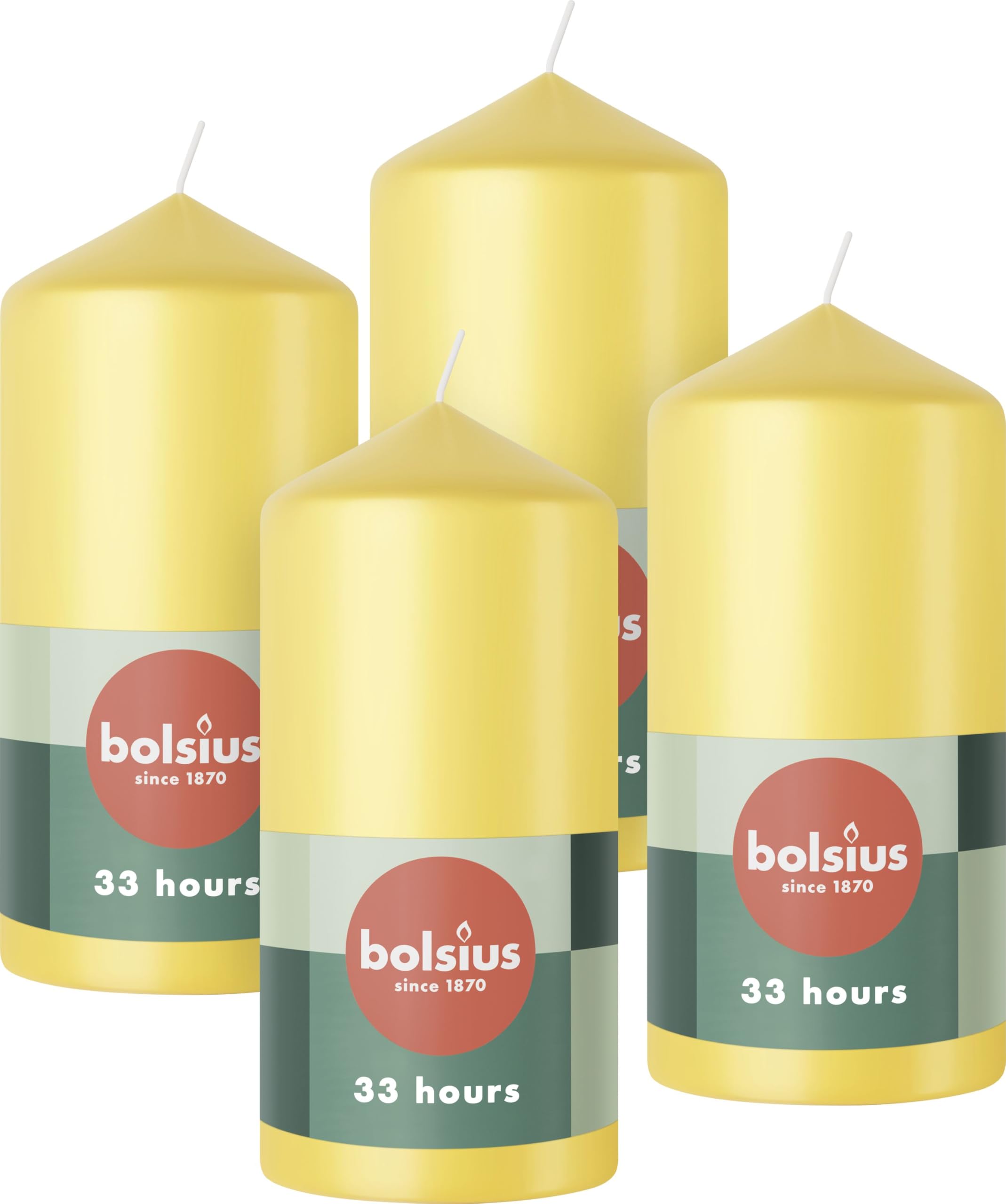 bolsius-essentials-stumpenkerzen-gelb-12x6-cm-4er image 1