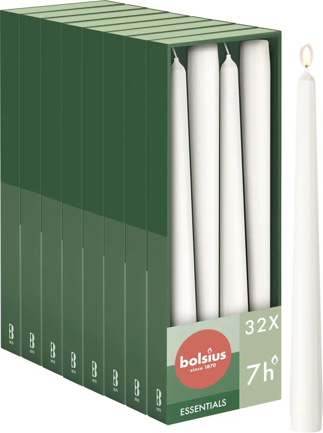 bolsius-essentials-spitzkerzen-wei-32-st-ck-24-5-cm-7h image 1