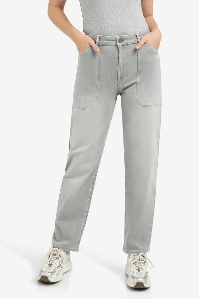yaya-barrel-jeans-weites-bein-denim-hose-grau-high-waist image 1
