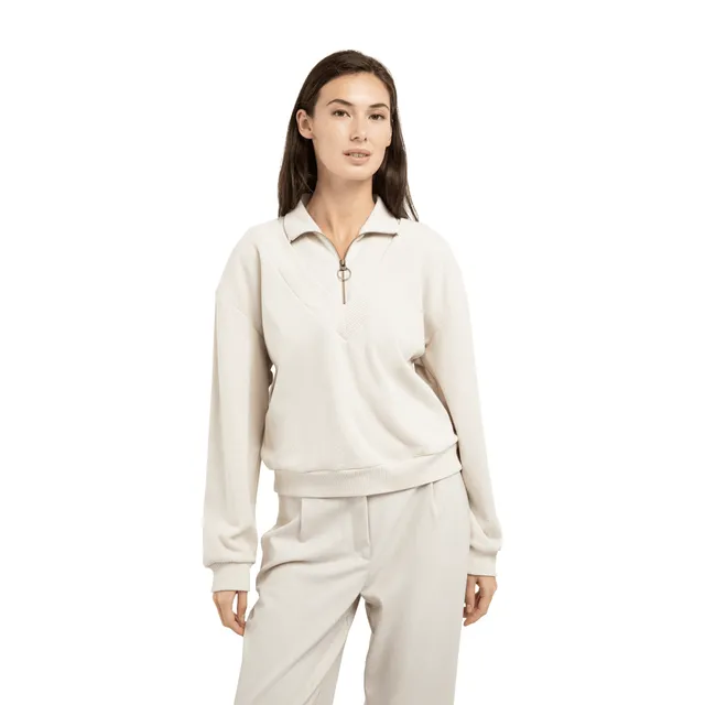 ein-st-ck-vom-gl-ck-yaya-pullover-beige-doppelkragen-gr-m image 1