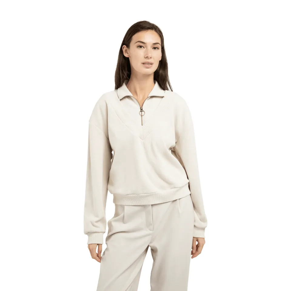 ein-st-ck-vom-gl-ck-yaya-pullover-beige-doppelkragen-gr-m image 1