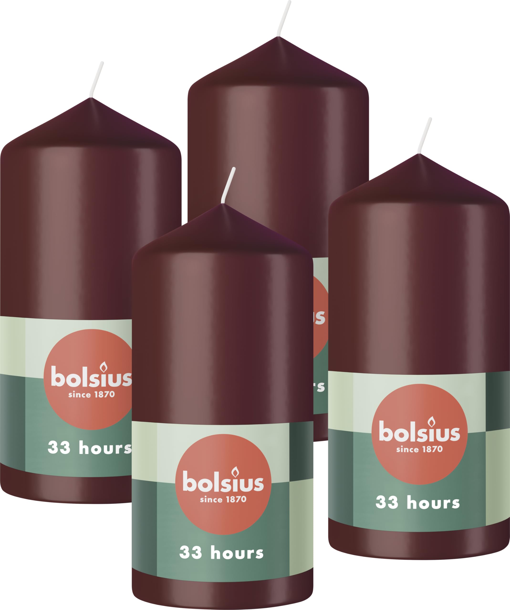 bolsius-essentials-stumpenkerzen-velvet-red-12x6cm-4-st-ck image 1