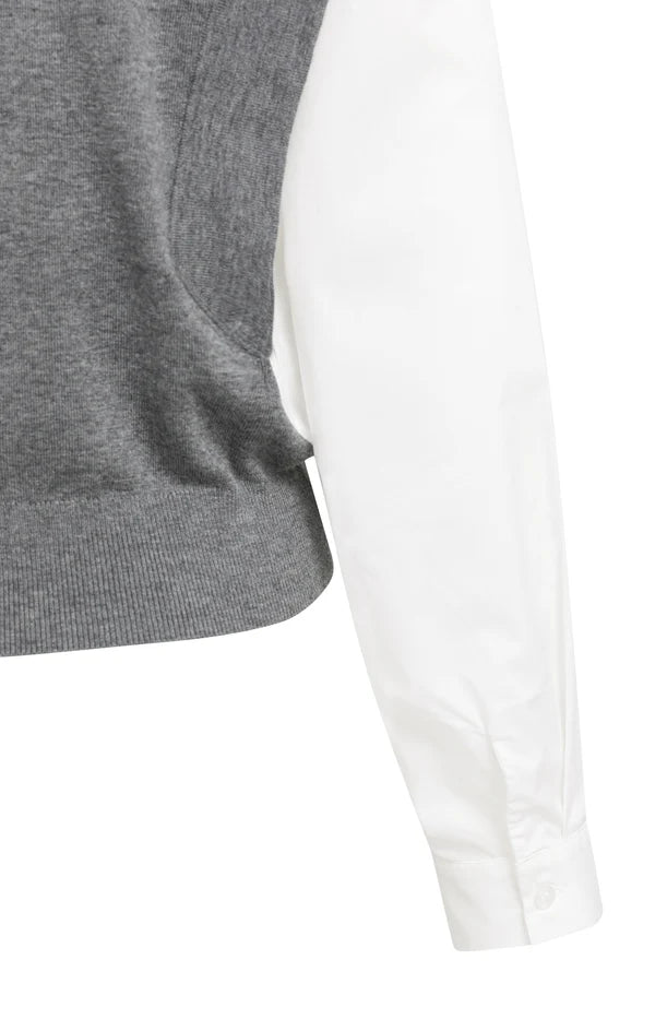 yaya-2-in-1-pullover-blusen-look-grau-melange-feinstrick image 6