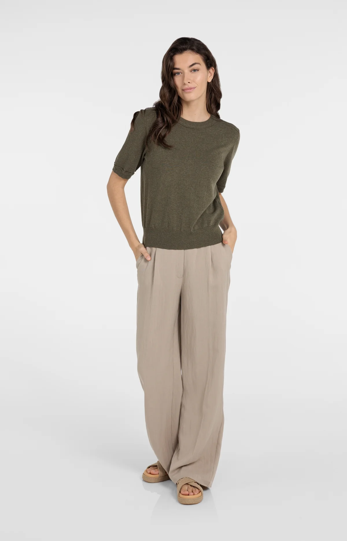 yaya-bundfaltenhose-l32-schlamm-weites-bein image 2
