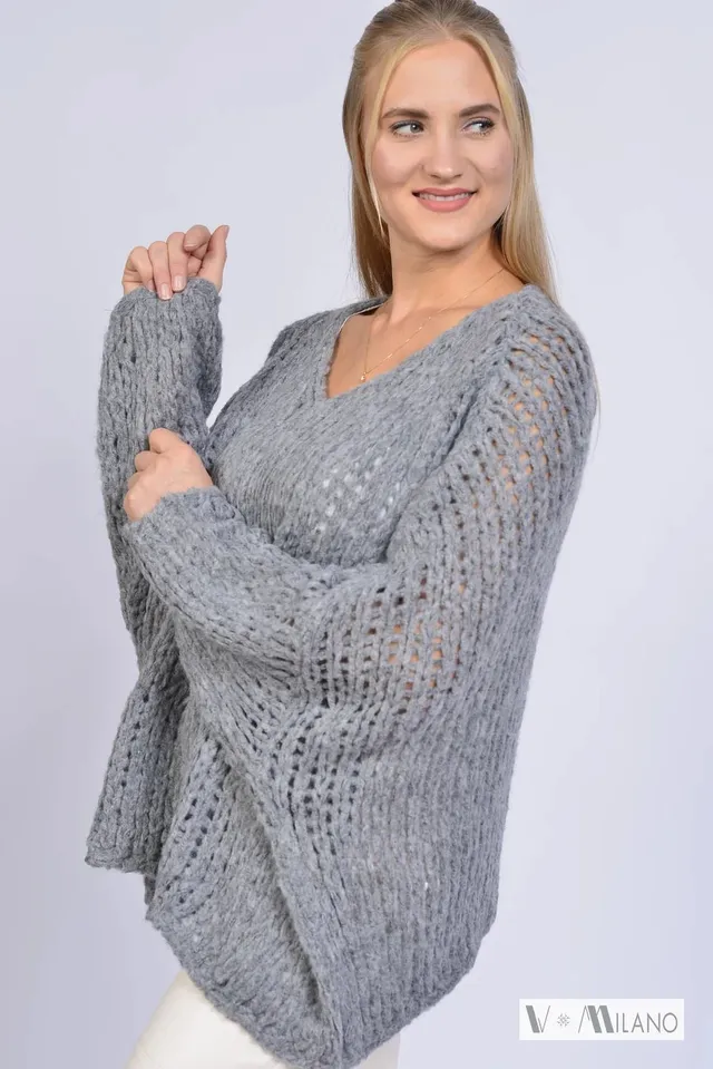 ein-st-ck-vom-gl-ck-lora-grobstrickpullover-grau-mit-wolle image 1