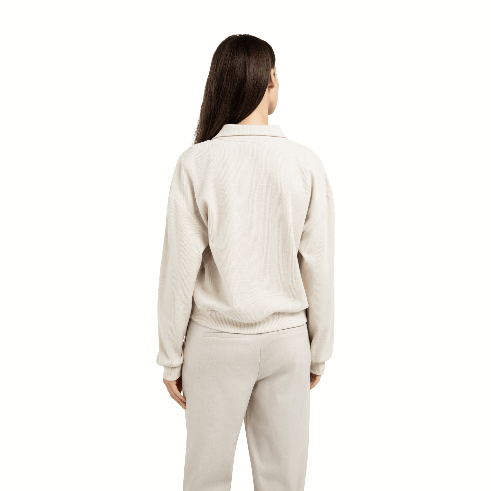 ein-st-ck-vom-gl-ck-yaya-pullover-beige-doppelkragen-gr-m image 2