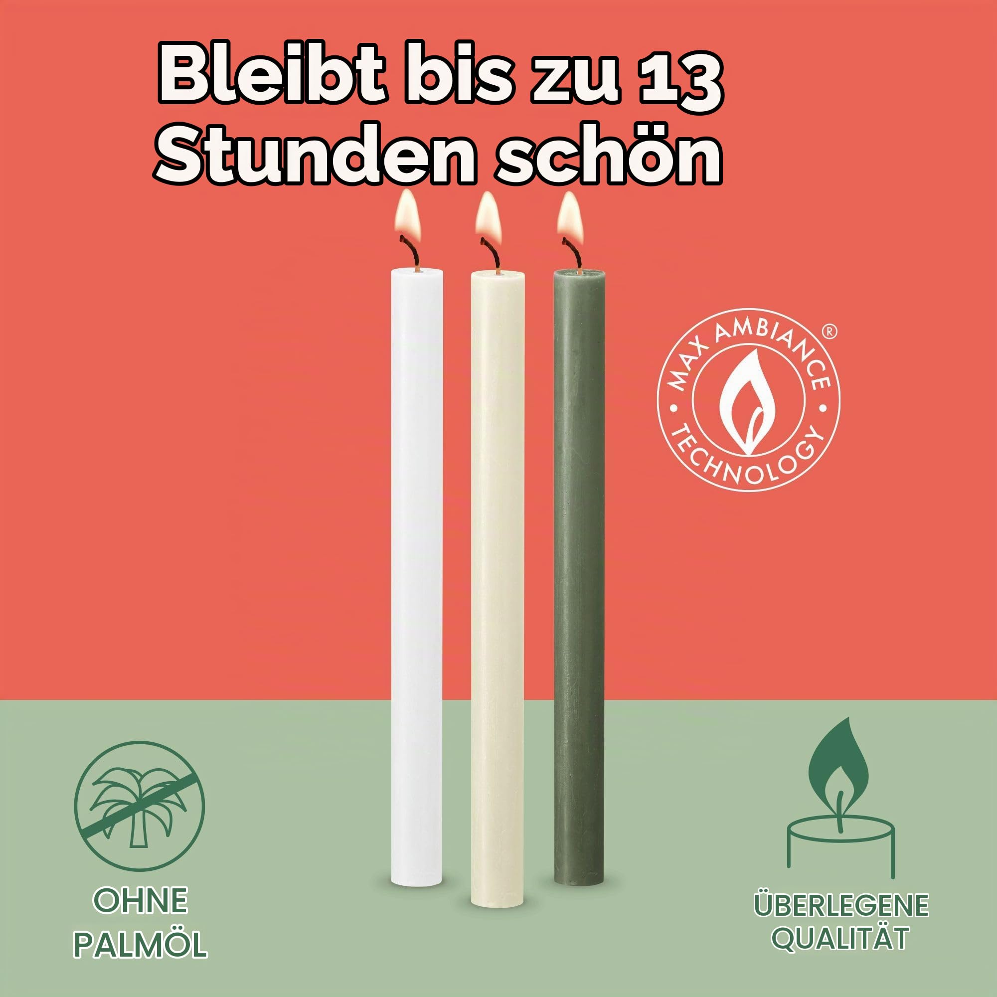 bolsius-rustik-stabkerzen-hellbraun-27cm-9-stk-13h image 2