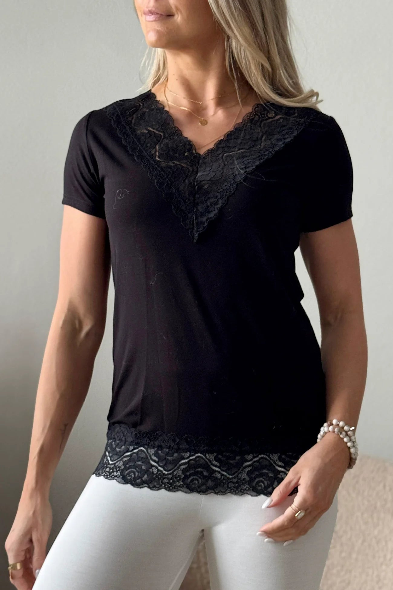 bypias-elodie-bambus-t-shirt-damen-schwarz-spitze-m image 1