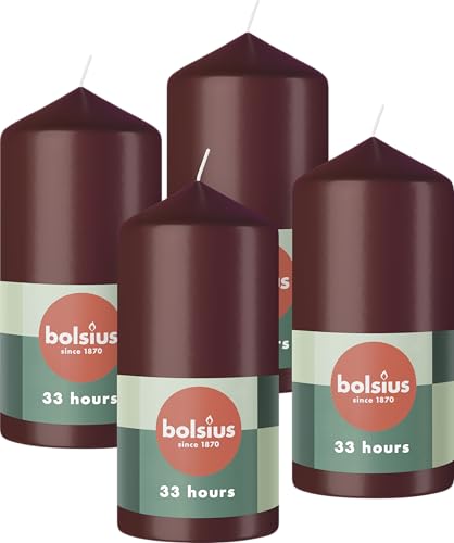 bolsius-essentials-stumpenkerzen-velvet-red-12x6cm-4-st-ck image 2