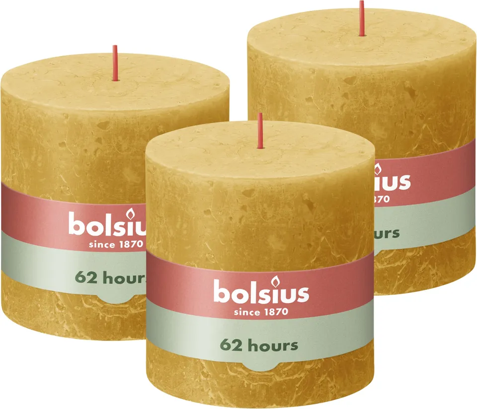 bolsius-rustik-stumpenkerze-xxl-ockergelb-10x10-cm-3-st-ck image 1