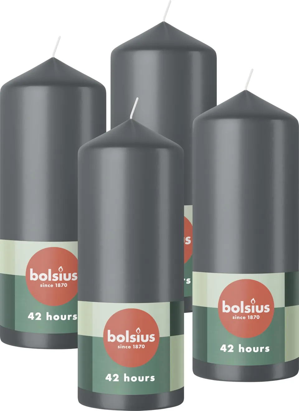 bolsius-essentials-stumpenkerzen-anthrazit-4er-pack-15x6-cm-42h image 1