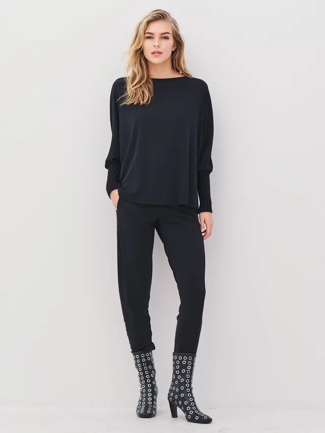 n-denmark-anita-hose-schwarz-schmale-schlupfhose-mit-g-rtel image 1