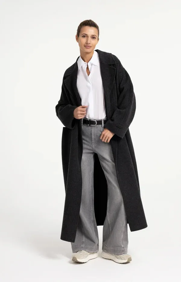 yaya-oversize-wollmantel-damen-dunkelgrau-melange-maxi image 1