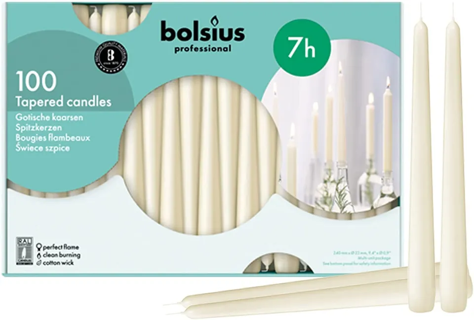 bolsius-essentials-spitzkerze-elfenbein-24-5-cm-100-st-ck image 1